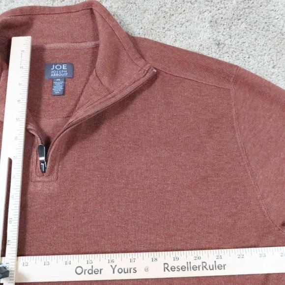 JOE JOSEPH ABBOUD Sweater Men's Cotton Blend 1/4 Zip Brown Size Extra Large - Picture 4 of 12